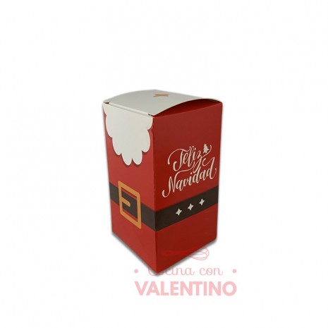 Caja Tipo Cubo Diseño Traje Santa/ Reno 6x6x11cm