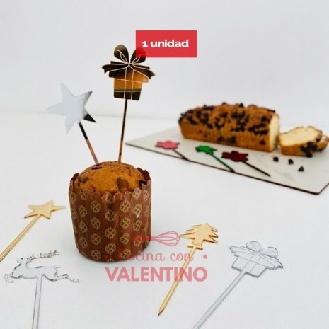 Cake Topper Plaqui Mini Navidad - 1 Und