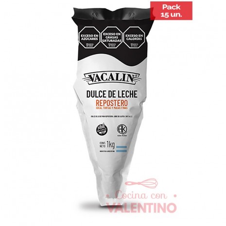 Dulce de Leche Vacalin Repostero MANGA - 1 Kg - Pack 15 Un