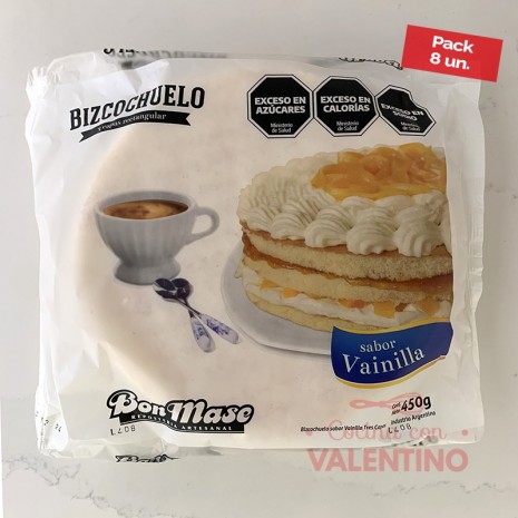 Bizcochuelo Bon Mase Redondo Vainilla - 450 Grs - Pack 8 Un.