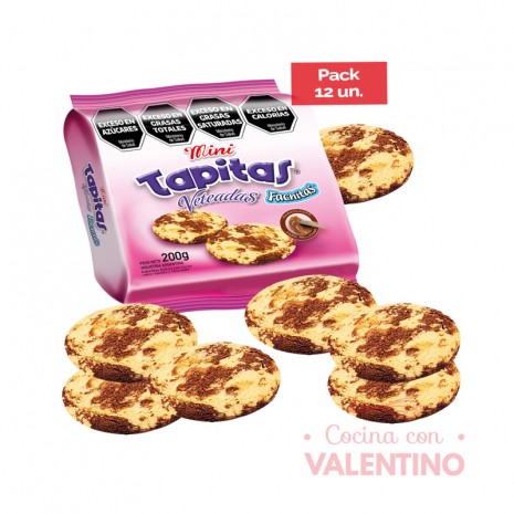 Tapas Alfajor Veteadas Mini Fachitas - 200gr - Pack 12 Un.