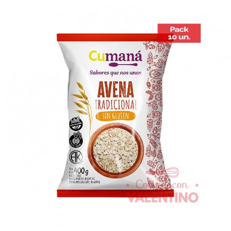 Avena Tradicional Cumana - 400 Grs - Pack 10 Un