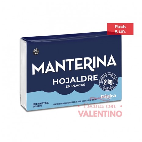 Margarina Hojaldre Manterina - 2 Kg - Pack 5 Un.