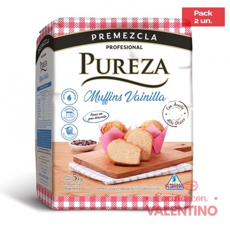 Premezcla Pureza Muffin Vainilla - 5 Kg - Pack 2 Un.