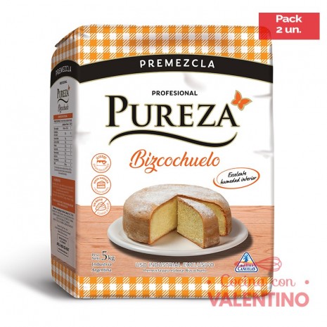 Premezcla Pureza Bizcochuelo - 5 Kg - Pack 2 Un.