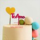 Cake Topper Plaqui Te Amo/Corazon Mini - 1Un.