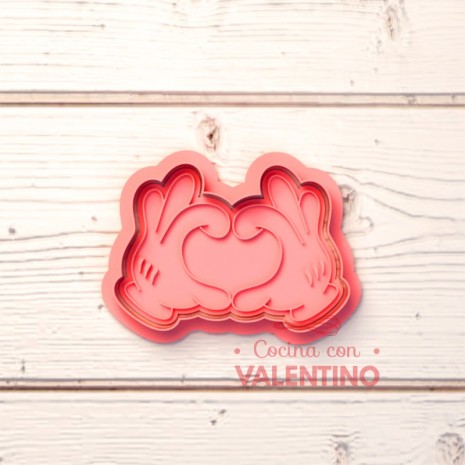 Cortante + Sello DeliPrint Mano Corazon Mickey