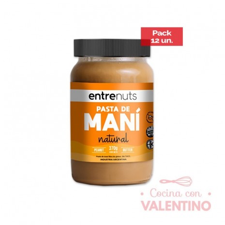 Pasta de Mani Entrenuts Natural - 370 Grs - Pack 12 Un
