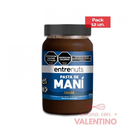 Pasta de Mani Entrenuts Chocolate - 370 Grs - Pack 12 Un.