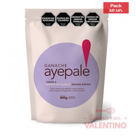 Ganache Ayepale Blanco - 800 Grs - Pack 10 Un.