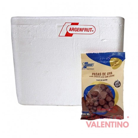 Pasas de Uva con Chocolate Leche - 120 Grs - Pack 12 Un