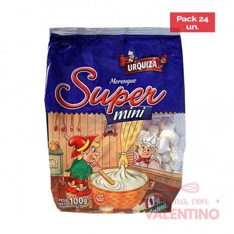 Merengue Urquiza Supermini Blanco - 100 Grs - Pack 24 Un