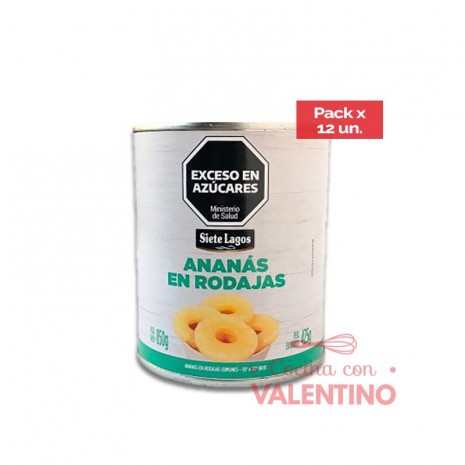 Anana Siete Lagos Rodajas - 850 Grs - Pack 12 Un.