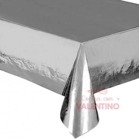 Mantel Party Store Liso Plateado 130x180