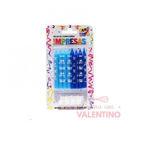 Vela Impresa Party Store Piratas - 8 Un
