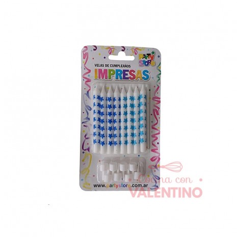 Vela Impresa Party Store Estrellas - 8 Un