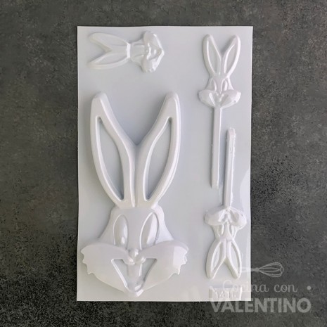 Placa Plastichok Conejo Bugs Bunny Cara y Chupetin 1416A