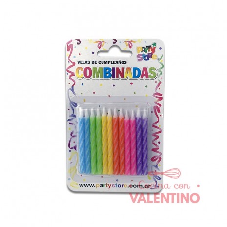 Vela Combinada Party Store Multicolor - 12 Un