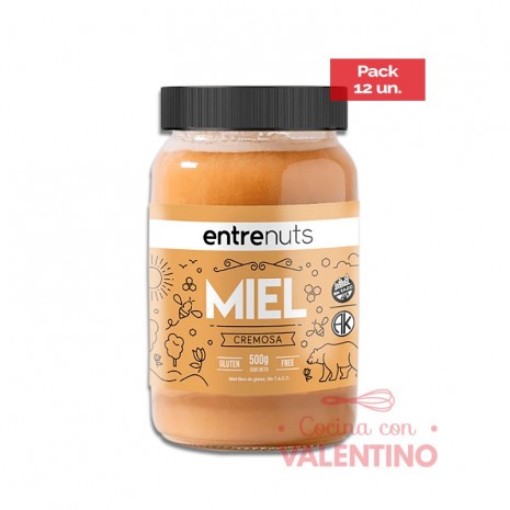 Miel Entrenuts Cremosa - 500 Grs - Pack 12 Un.