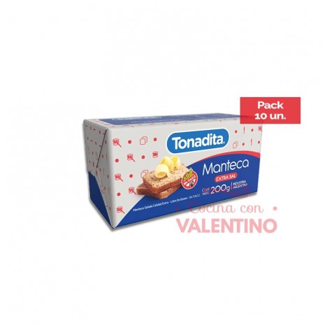 Manteca Tonadita EXTRA SAL - 200 Grs Pack 10 Un.