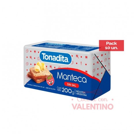 Manteca Tonadita SIN SAL - 200Grs Pack 10 Un.