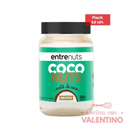 Aceite de Coco Entrenuts Neutro - 360 Grs - Pack 12 Un.