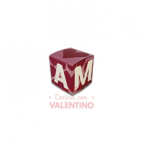 Caja Cubo Diseño San Valentin Love 6x6x6 cm