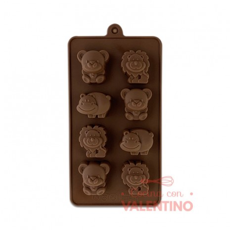 Molde Silicona Animales Selva x8