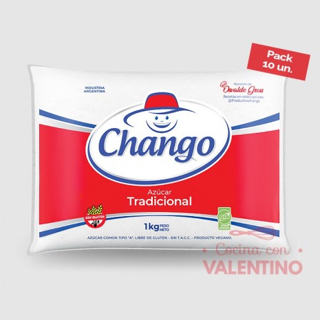 Azucar Comun Chango - 1 Kg - Pack 10 Un