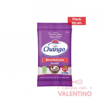 Bicarbonato de Sodio Chango - 50 Grs - Pack 25 Un