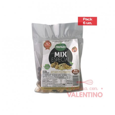 Mix Frutos Secos YinYang Premium (pasas negra y rubia. mani. nuez. castaña. almendra) 150 Grs - Pack 6 Un.