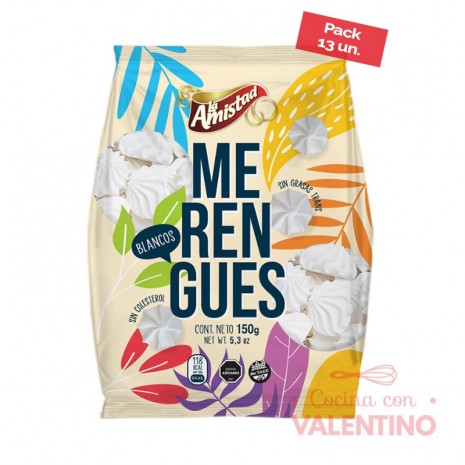 Merengue La Amistad Mediano Blanco - 150 Grs - Pack 13 Un.