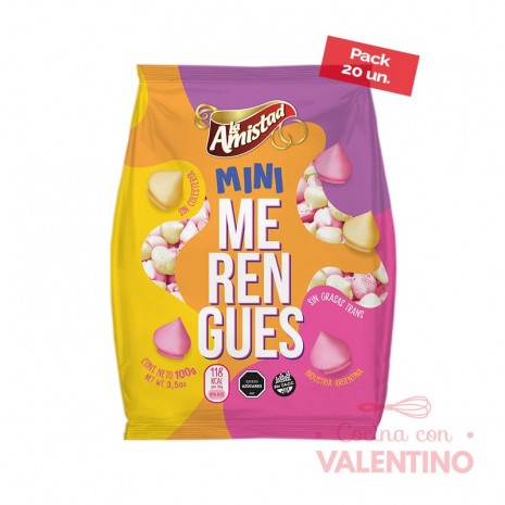 Merengue La Amistad Mini Multicolor - 100 Grs - Pack 20 Un.