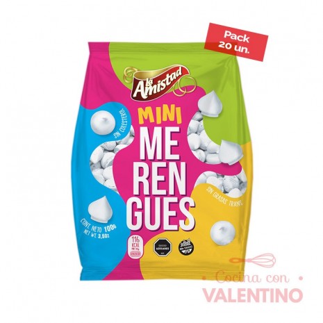Merengue La Amistad Mini Blanco - 100 Grs - Pack 20 Un.