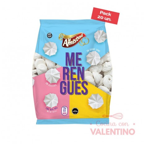 Merengue La Amistad Mediano Blanco - 100 Grs - Pack 20 Un.