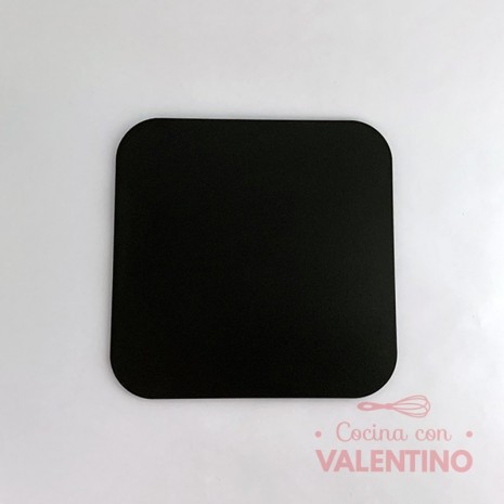 Base Cuadrada Fibro Plus con Tacos Negra - 20x20