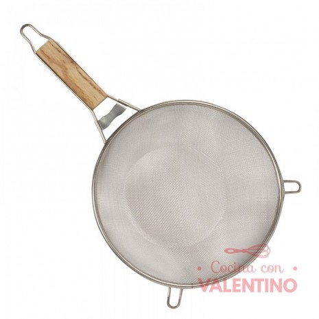 Colador Acero Mango Madera 24x38