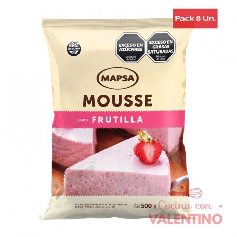 Mousse Mapsa Frutilla - 500 Grs - Pack 8 Un.
