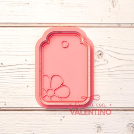 Cortante + Sello DeliPrint Tag Etiqueta Flor D1