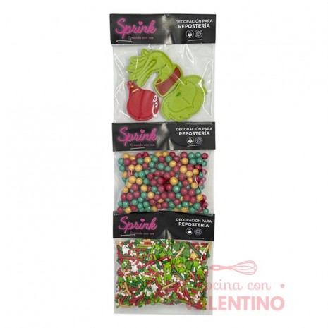 Set Perlas + Brillos + Sprinkles Grinch