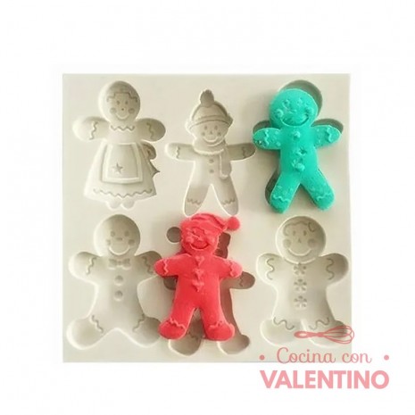 Molde Flexible Muñeco Jengibre - 6 Un