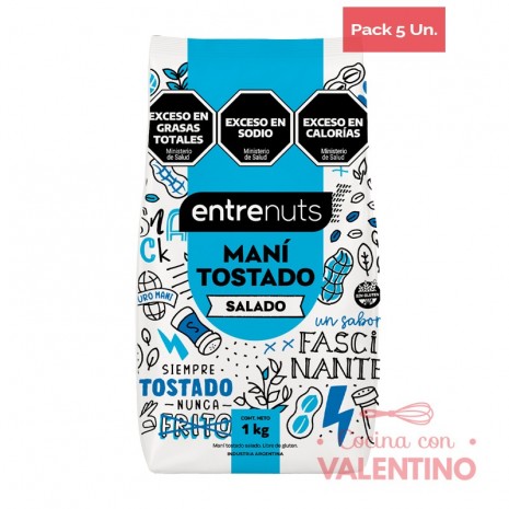 Mani Salado Entrenuts - 1 Kg. Pack 5 Un.