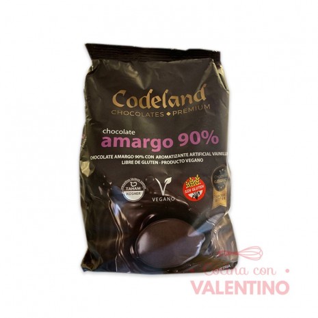 Chocolate Cobertura Codeland Top Crem Amargo 90% - 500 Grs