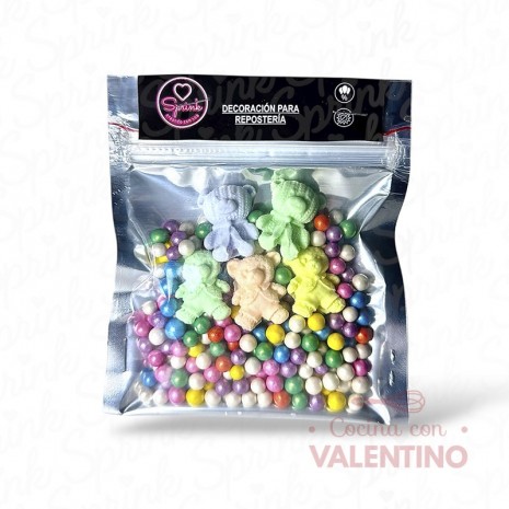 Mix Perlas y Formas Sprink Ositos Pastel