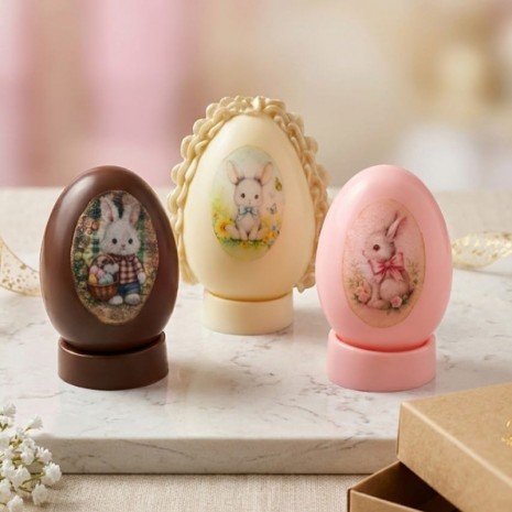 Clase de huevos de Pascua con Choco-Transfer junto a Chocolart