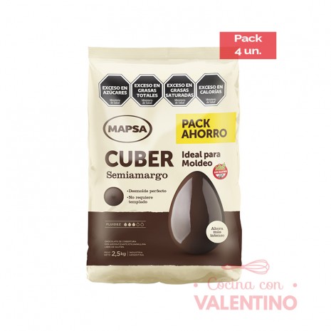 Baño de Moldeo Mapsacuber Semiamargo - 2.5 Kg - Pack 4 Un