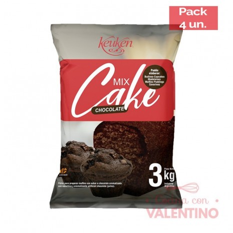 Mix Cake Keuken Chocolate - 3 Kg - Pack 4 Un.