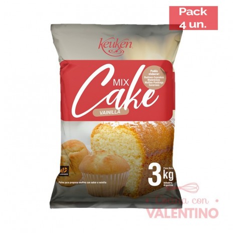 Mix Cake Keuken Vainilla - 3 Kg - Pack 4 Un.