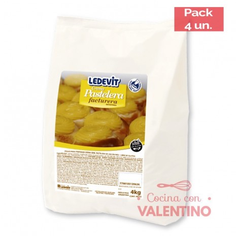 Crema Pastelera Facturera Ledevit - 4 Kg - Pack 4 Un