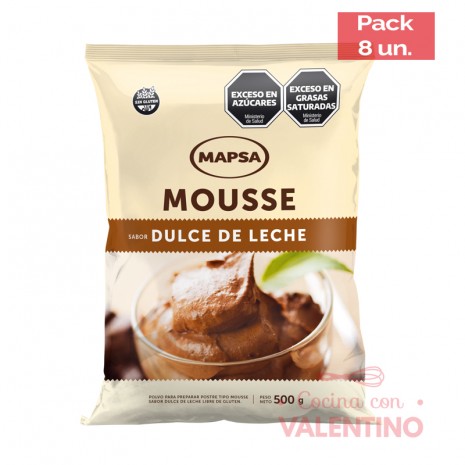 Mousse Mapsa Dulce de Leche - 500 Grs - Pack 8 Un.